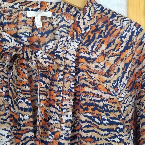 Joie Silk Blouse Printed Multicolor Top Mirabella Size Small - Picture 6 of 9